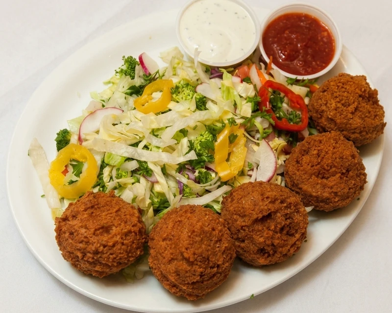 Falafel Salad at Mazaj Mediterranean Cuisine, downtown Calgary
