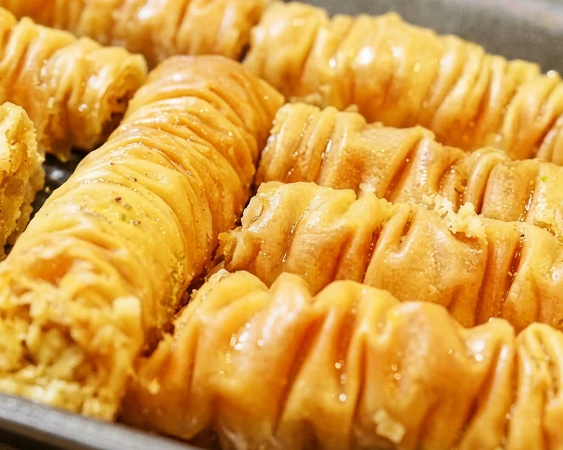 Mazaj Baklava, a Lebanese dessert at Mazaj Mediterranean Cuisine, Calgary